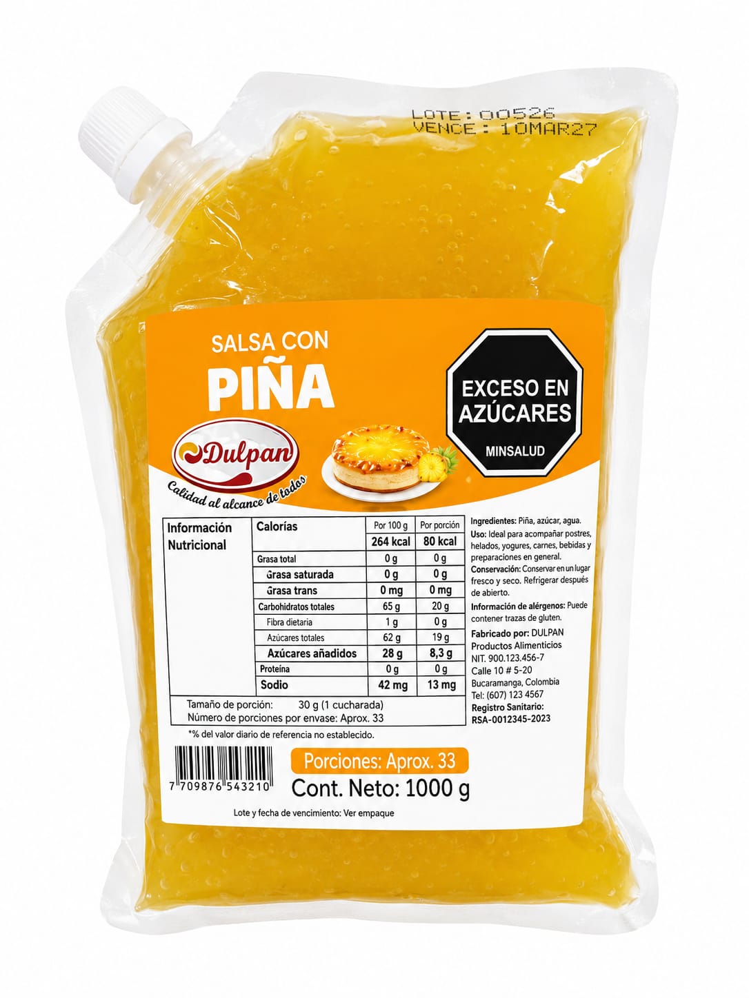 SALSA DE PIñA 1000 GR DULPAN