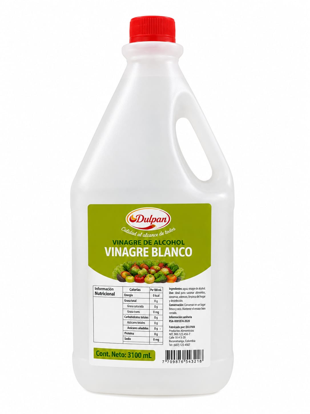 VINAGRE  BLANCO DE ALCOHOL  3100 ML DULPAN