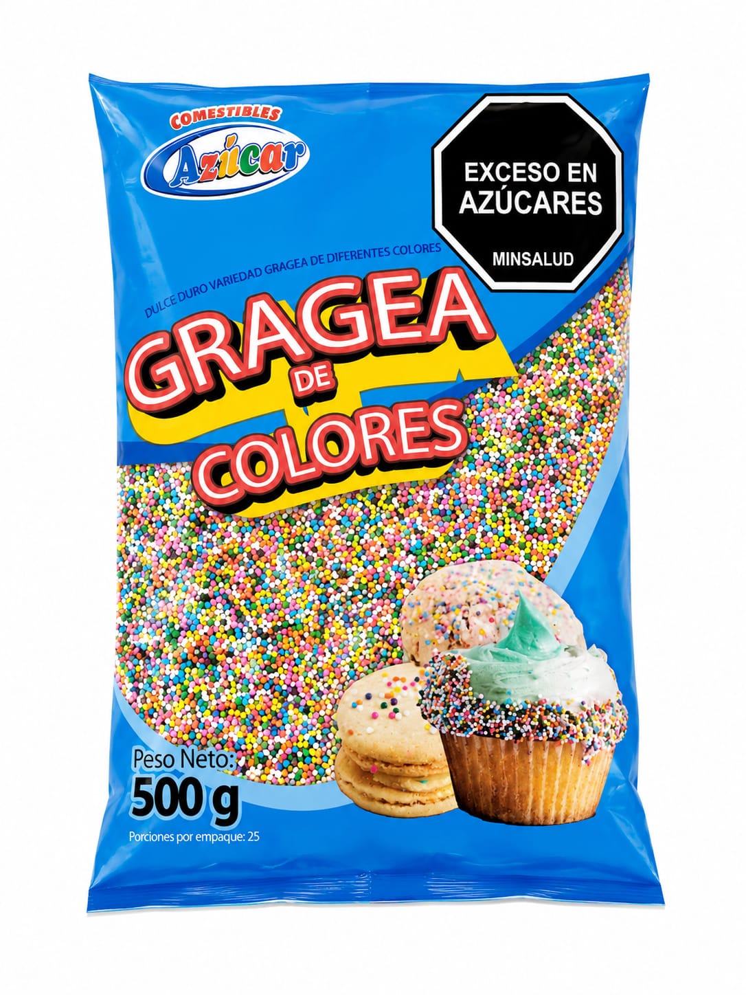 GRAGEAS DE COLORES PEQUEñA 500 GR