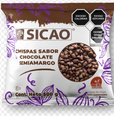 CHIPS DE CHOCOLATE SEMI-AMARGO SICAO 500 GR